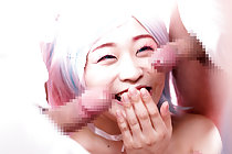 Minano Ai blowbanged on her knees and cum in her mouth