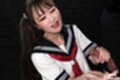 Milking cum from cock on her knees in uniform hair in pigtails