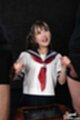 Kogal kneeling stroking cocks wearing uniform