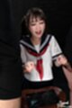 Giving handjobs on her knees in uniform looking down