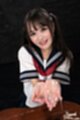 Cupped hands extended cum on her hands wearing kogal uniform long hair in pigtails