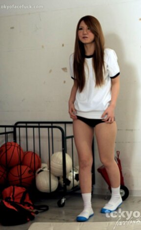 Sakamoto Hikari in gym class uniform face fucked in gym and facial cumshot